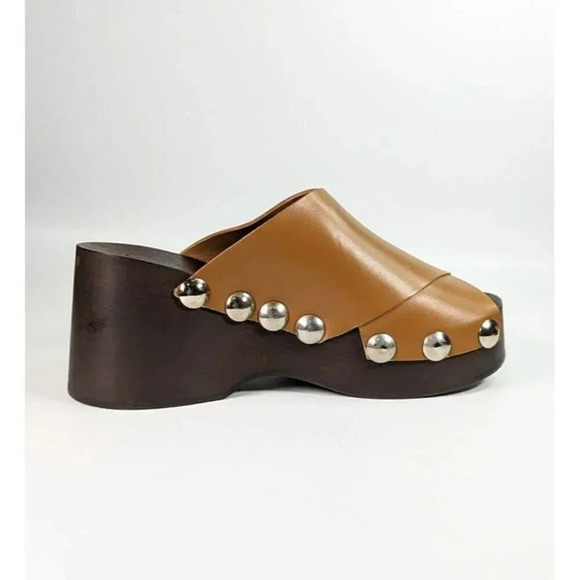 **Single Left Shoe** Ganni Women's Retro Stud-detail Platform Sandals Size 37 - Picture 3 of 5